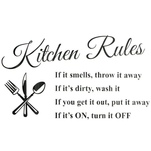 Kitchen Good Mom Rules Quote Wall Stickers Art Dining Room Removable Decals DIY